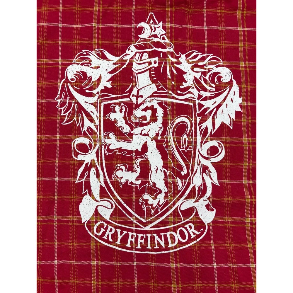 Harry Potter Button Up Gryffindor Flannel Shirt Mens Red Plaid Pockets 3X NWT